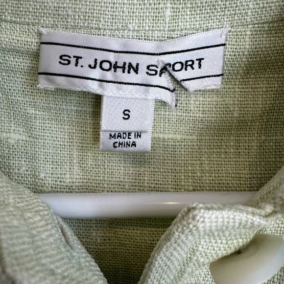 St John Sport Linen Jacket Size Small Vintage Button Down Chic Front Pockets - Picture 7 of 14